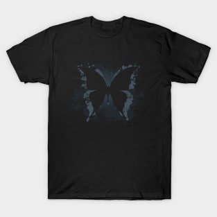 BUTTERFLY Blue, Retro Design, Ring Grid T-Shirt